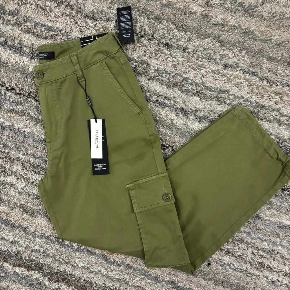 Liverpool Cargo Pant With Cinch Hem Sz 4/27 NWT | Liverpool Cropped Cargo Pants- - Picture 14 of 14